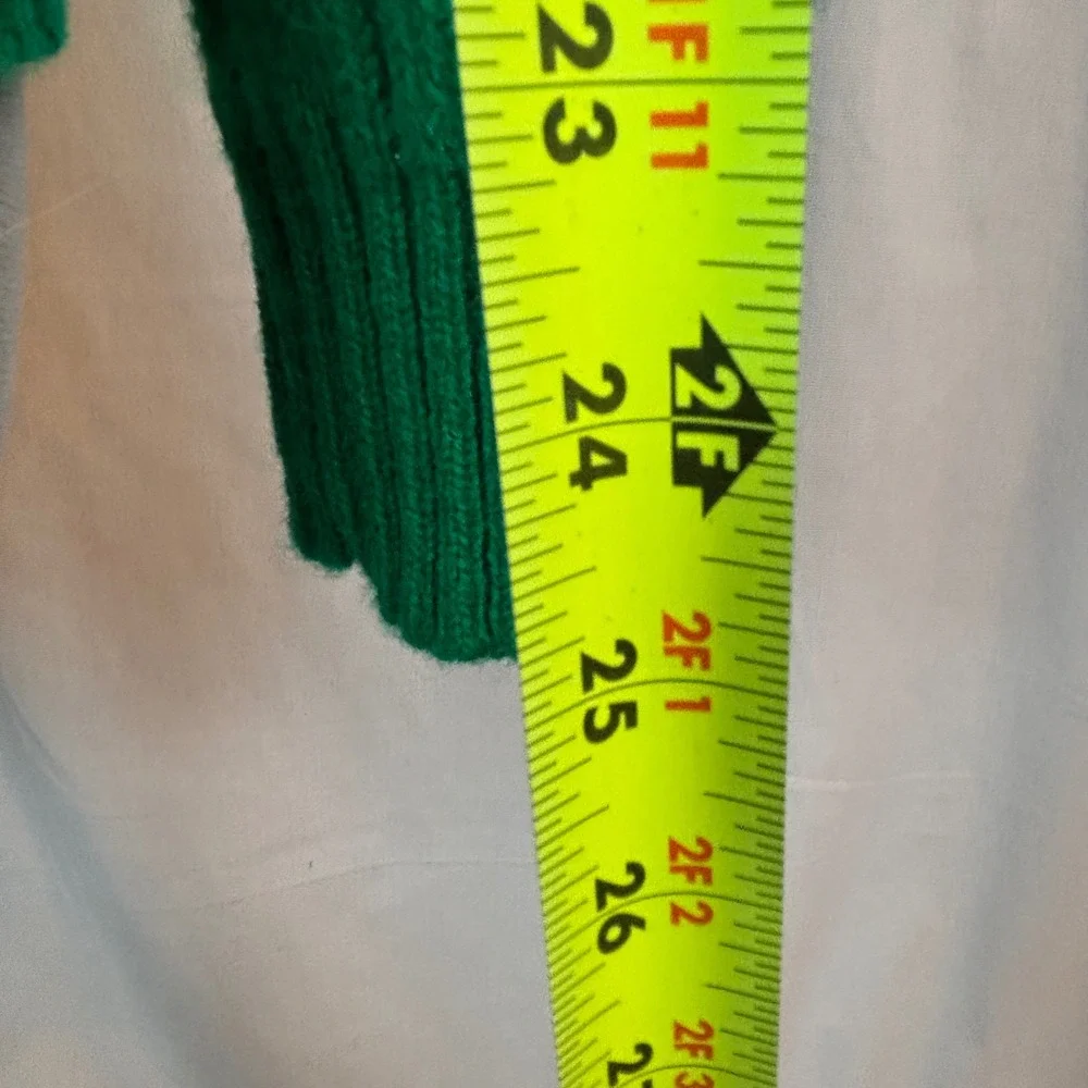 Hunt Club Men's  LT 100% Wool Cable Knit Crewneck Sweater‎ Green Vintage 42-44